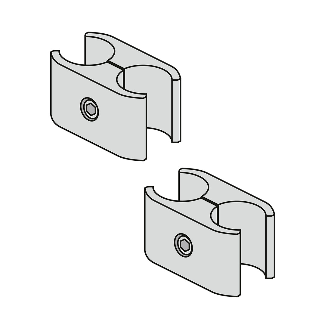 Verbinder-Set für alle Paravents = 2 Teile